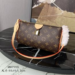 new real leather small shoulder bag designer cross body bag for womens mirror quality messenger bag fashion luxury female handbags brown lock canvas purses