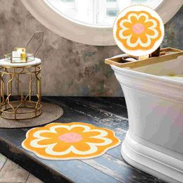 Bath Mats Flower Shape Non-slip Floor Mat Child Bathtub Trim Sunflower Carpet Polyester (Polyester) Household