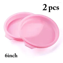Baking Moulds 6Inch Round Silicone Cake Mold 2pc Mould Forms Non-Stick Pan For Pastry Tool Bakeware