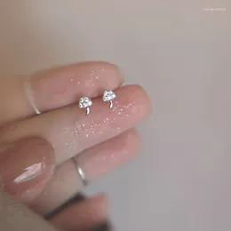 Stud Earrings VENTFILLE 925 Sterling Silver Zircon Mushroom Studs Earring For Women Extremely Small Lovely Office Jewellery Gift Drop