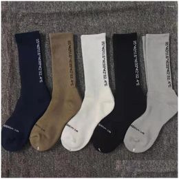 Men'S Socks Mens And Womens Middle Tube Cotton Towel Bottom Sports Stockings Japanese Solid Drop Delivery Apparel Underwear Dhxzg