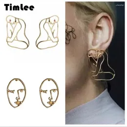 Stud Earrings Timlee E095 Personality Exaggeration Metal Hollow Face Stereo Silhouette Human Body Studs Fashion Wholesale