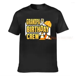 Women's T Shirts Grandpa Birthday Crew Construction Party Matchings Dump Truck Digger Excavator Men Shirt Women Casual Female