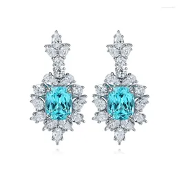 Dangle Earrings RUIF 10.15ct Lab Grown Paraiba Sapphire S925 SilverJewelry Engagement Women