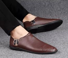 Fashion Men Business suit Dress shoes loafers Lightweight Britain party Wedding Casual shoes Genuine Leather Oxfords flats Formal Office Leather Shoes