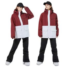 Womens Winter Snow Suit Sets Snowboarding Clothing Ski Costume 10k Waterproof Windproof Ice Coat Jackets and Strap Pants