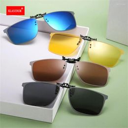 Sunglasses Unisex Polarised Clip On Driving Glasses Day Vision UV400 Lens Night Riding