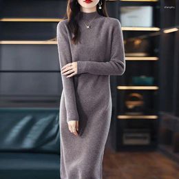 Casual Dresses Female Dress White Crochet Grey Robe Evening Turtleneck Knit Long Clothing Women's Maxi Goth Cotton Xxl Harajuku Fashion