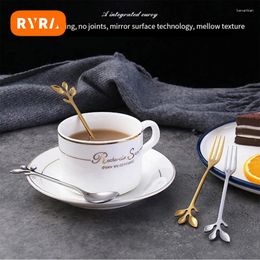 Spoons Stainless Steel Leaves Spoon Gold Tree Leaf Tableware Decoration Ice Cream Tea Stirring Creative Coffee