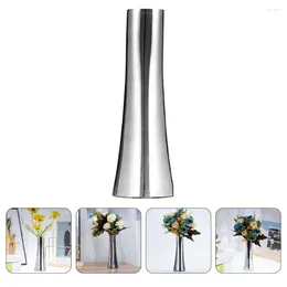 Vases Stainless Steel Vase Silver Artificial Flowers Tabletop Rural Holder Household 304 Storage Arrangement Home Metal Tall