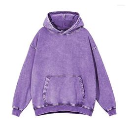 Women's Hoodies Leisure Retro Heavyweight Washed And Worn-out Plush Hoodie Fashion Label