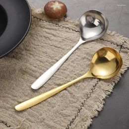 Spoons Stainless Steel Head Long Handle Solid Color Spoon Seasoning Pot Round Porridge Tao Oil