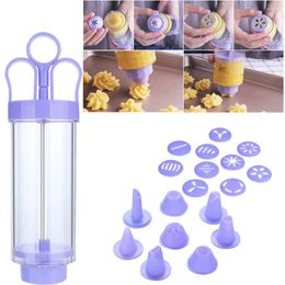 Baking Moulds 19PCS Cookie Press Icing Kit DIY Cutter Mould Gun Decor Squeezing Machine For Making Churros Device Fritters Tool