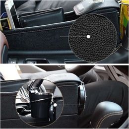 Storage Bags Portable Leather Catcher Box Car Seat Cup Coil Pocket Organizer