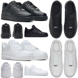 free shipping shoes Classic 1 One Simple Black White Casual Shoes Flat Platform Trainers 1s Low Men Women Designer Shoes Plate-forme Sneaker US 12 13 Big Size Eur 46 47