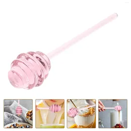 Spoons Honey Stirrer Portable Cocktail Blender Practical Rod Container Glass Long Handle Clear Dipper