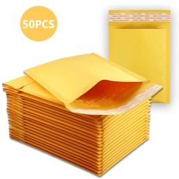 Mailers 50 PCS Kraft Paper Bubble Envelopes Padded Mailers Shipping Envelope Foam Mailing Shipping Packaging Bag Courier Storage Bags
