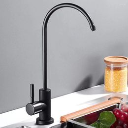 Bathroom Sink Faucets Black Kitchen Faucet Direct Drinking Tap 1/4 Inch Stainless Steel Water Purifier Taps For And Reverse Osmosis Device