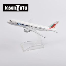 JASON TUTU 16cm Sri Lankan Airbus A320 Aeroplane Model Plane Model Aircraft Diecast Metal 1/400 Scale Planes Drop 240328