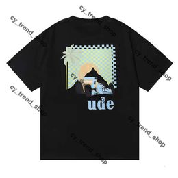 Designer Mens T Shirts RHUDE Short Tee Basketball Short Pants Shirt S Summer Beach Letter Mesh Street Fashion Sweatpants Rhode Shirt Ruhde Tshirt Hell Star Shirt 921