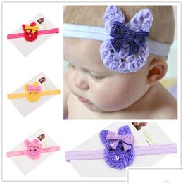 Party Favor Women Girl Easter Elastic Hairbands Accessories Tools Rabbit Headband Hair Ties Bows 5Styles Rra2684 Drop Delivery Home Dhiwk