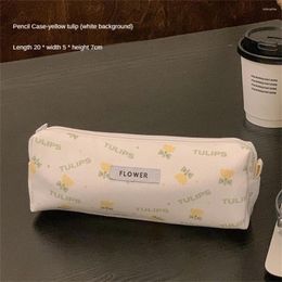 Storage Bags Pen Cosmetic Bag Cute Pencil Case Wash Miss Easy To Carry Supplies Country Style Tulip