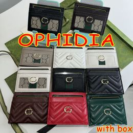 10A Designer OPHIDIA CARD CASE classic flap designer passport holder luxury card holder key pouch keychain Purse Genuine Leather mini wallets womens with box