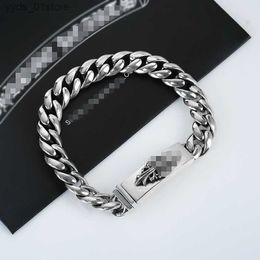 Charm Bracelets 2024 NEW Cross Mens and Womens Fashion Brand Domineering Personality Retro Hand Brand Thai Silver L46