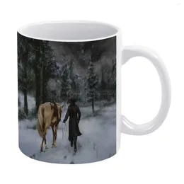 Mugs East Wind White Mug Coffee 330ml Ceramic Home Milk Tea Cups And Travel Gift For Friends Redemption Red Dead