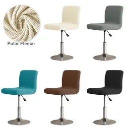 Chair Covers Solid Color Elastic Bar Stool Polar Fleece Stretch Slipcovers Coffee El Short Back Seat Home