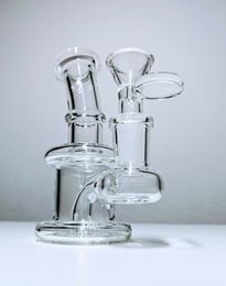 4.5" Mini Glass Bong Diffused Perc Premium Quality Water Pipe Hookah Bubbler