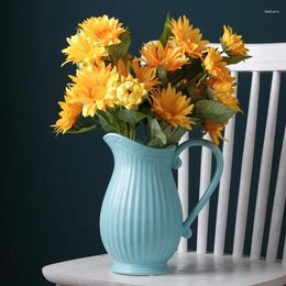 Vases 8 Inch Ceramic Decorative Pitcher Flower Vase For Bouquet Gift Dried Floral Arrangement Home Decoration
