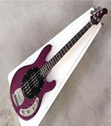 Factory Custom Purple body Electric Bass Guitar with Rosewood FingerboardChrome HardwareFlame maple veneerProvide customized se4760312