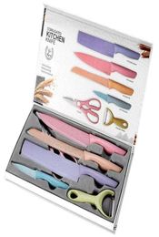 Color knife set new wheat straw household kitchen stainless steel kitchen knife327n8148544