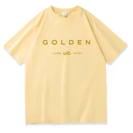 Mens T Shirts 2024 Jungkook Kpop Hoodie Vintage Shirt Golden Merch Short Sleeve Fashion Streetswear T-Shirt