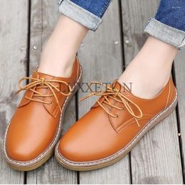 Casual Shoes Round Toed Flat Bottomed Women Small Leather With Cross Straps And Stitching For Breathability Comfort Versatility