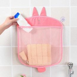 Storage Bags Household Bathroom Bag Cartoon Wall Hanging Kitchen Knitted Net Mesh Baby Toys Shampoo Organiser