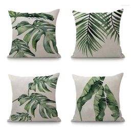 Pillow Decorative Cover For Sofa Tropical Plants Palm Leaves Cactus Case Green Throw Pillowcase