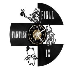 Final Fantasy Black Record Wall Clock Wall Art Decor Handmade Art Personality Gift Size 12 inches Color Black277Q2621057