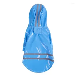 Dog Apparel Blue M Size Wholesale Waterproof PU Raincoats For Dogs & Cats Summer Outdoor Pet With Hood