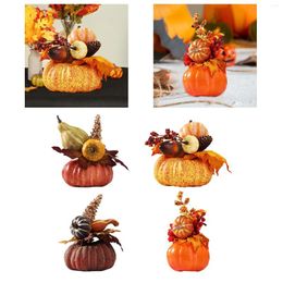 Decorative Flowers Artificial Pumpkin Flower Floral Arrangement Fall Fake Pumpkins Model For Party DIY Crafts Wedding Porch Kitchen