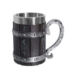 Stainless Steel Beer Mug Home Shatterproof Bar Decor Retro Viking Coffee Cup Vintage Drinkware Kitchen Supplies 240407