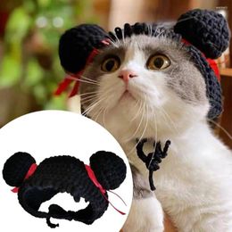 Dog Apparel Stylish Funny Cat Cap Accessories Pet Headwear Fashion Cosplay Yarn Knitted Hat