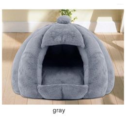 Cat Carriers Small Dog Kennel Semi-closed Yurt Plush Autumn And Winter Warm Pet