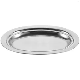 Plates Stainless Steel Plate Snack Dish Fruit Dinner Breakfast Tray Exquisite Roast Practical Pastry