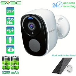 Cameras Wireless Battery Camera Wifi Outdoor, Solar Powered Security Waterproof IP CCTV Indoor AI Motion Detection Spotlight Siren Alarm