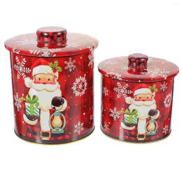 Storage Bottles Tinplate Candy Jar Sugar Case Christmas Treats Cookie Lid Containers Jars Supplies