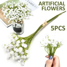 Decorative Flowers 5pcs DIY Artificial Plastic Wedding Home Garden Small Bouquet Of Gypsophila Flower Floral