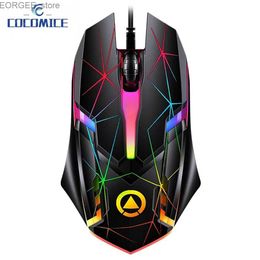 Mice 1200DPI USB Wired Gaming Mouse Optical Computer Mouse for PC Laptop 3 Keys Ergonomic Mice Led Light Night Glow Mechanical Mouse Y240407