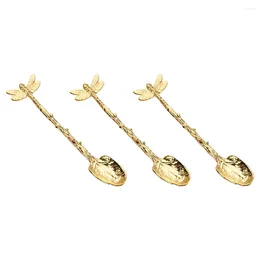 Coffee Scoops 3 Pcs Cream Spoon Toddler Mixing Spoons Demitasse Espresso Zinc Alloy Dessert Cake